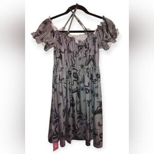 ROMWE. Goth Butterfly Print Cold Shoulder Dress M Size 6
